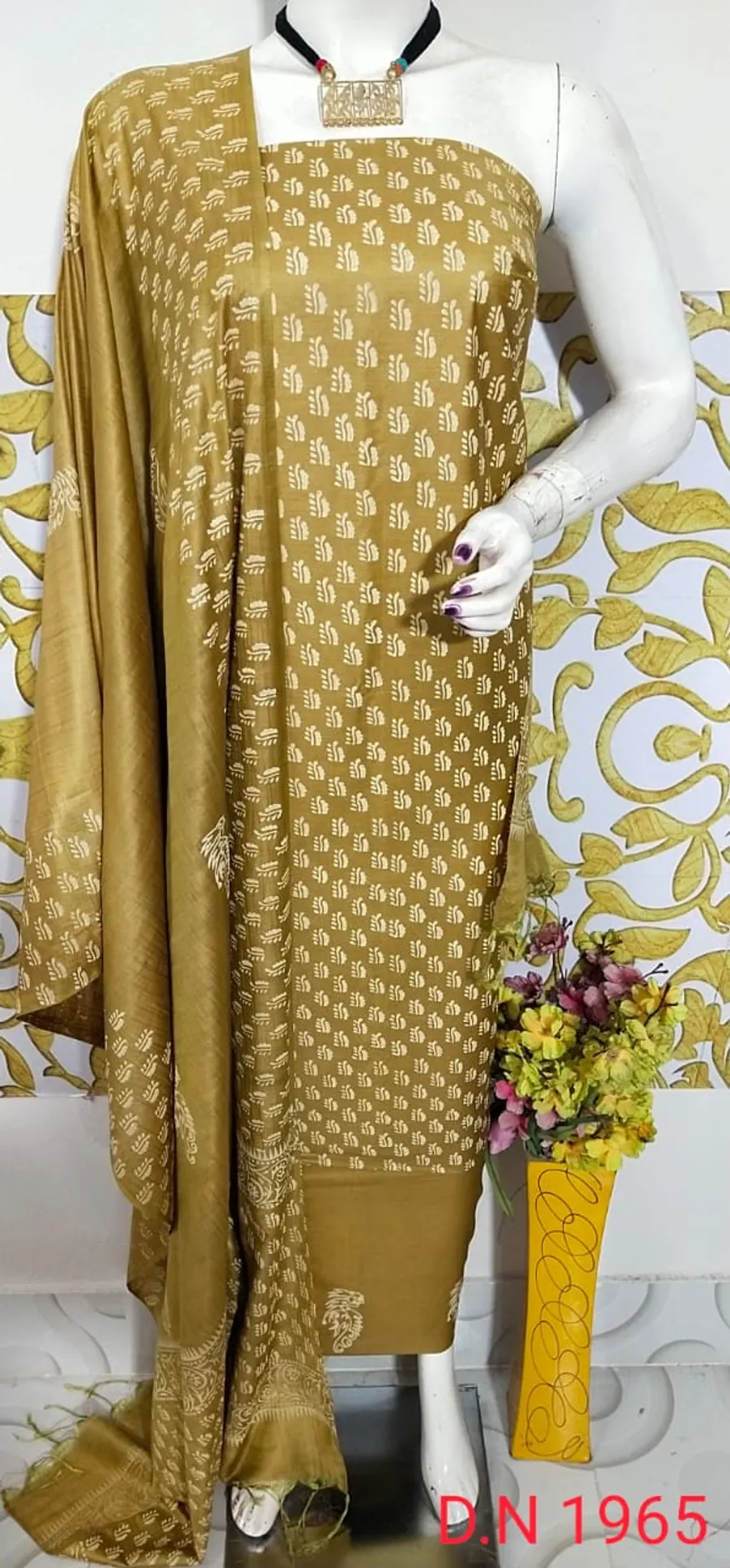 Handcrafted Hand Block Print Cotton Suit Set with Traditional Motifs